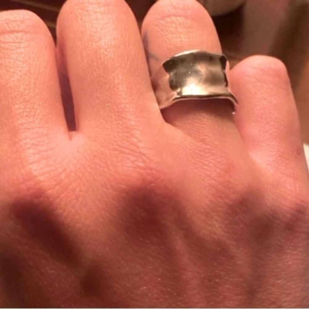 Silver plated Cuff Ring adjustable
